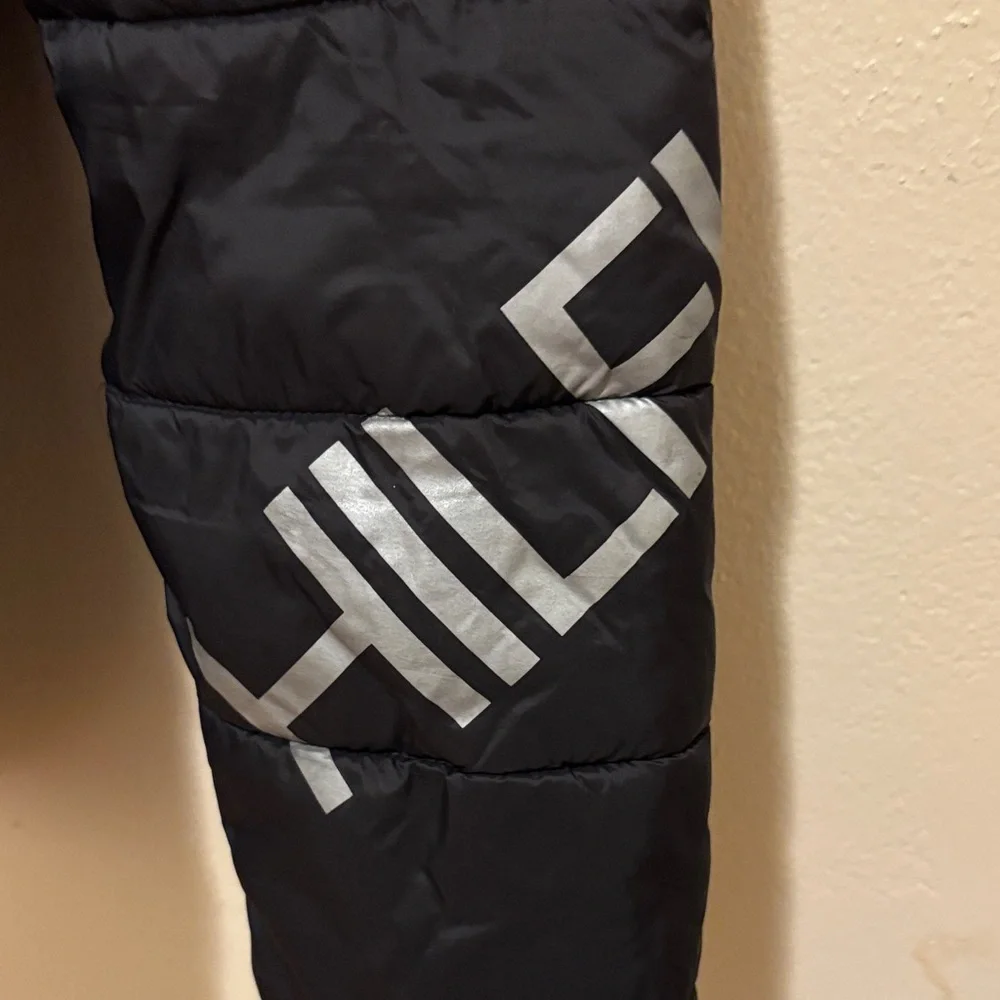 Tommy Hilfiger Black Puffer Jacket with Silver Accents